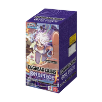 EB04 - Egghead Crisis Boosterbox van de One Piece Card Game, bevat 24 boosterpacks en unieke kaarten.