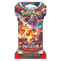 Obsidian Flames Sleeved Booster Pack met Charizard en kleurrijke graphics uit Pokémon TCG.
