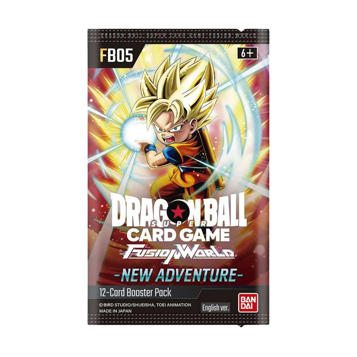 FB05 - New Adventure Booster Box met Dragon Ball Super Card Game Fusion World in een 12-card booster pack.