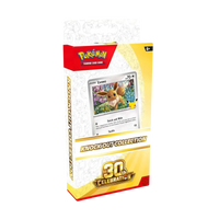 30th Celebration Knockout Collection met exclusieve Eevee-promokaart en kleurrijke verpakking.