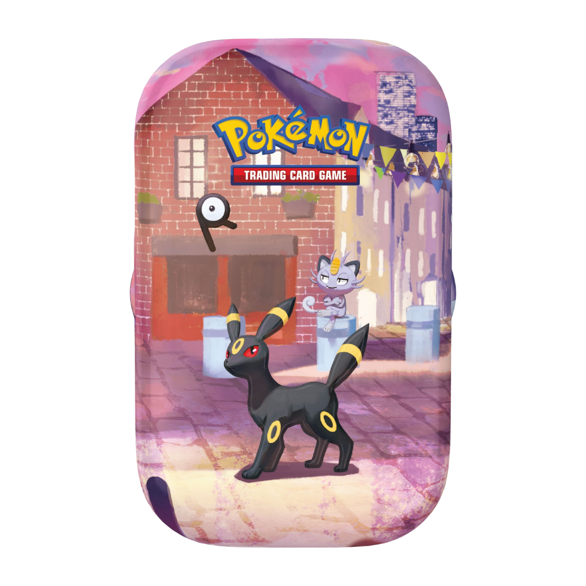 30th Celebration Mini Tin met Pokémon afbeeldingen op de voorkant, perfect voor verzamelaars en spelers.
