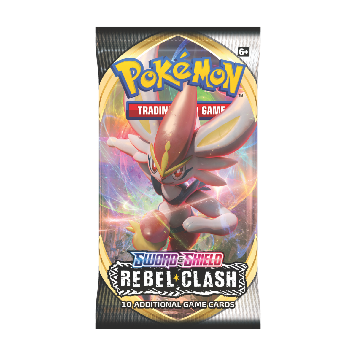 Pokémon TCG Rebel Clash Booster Pack met 10 extra spelkaarten en krachtige Pokémon.