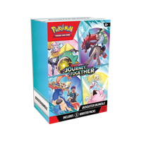 Journey Together Booster Bundle verpakking met Pokémon en zes booster packs.