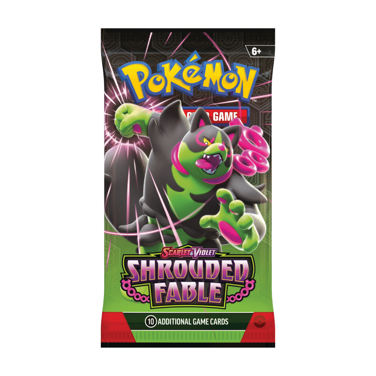 Pokémon Scarlet & Violet Shrouded Fable Booster Pack met Pecharunt ex en 10 aanvullende speelkaarten