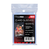 Ultra Pro Soft Sleeves (100 stuks) verpakking met transparante ruilkaarthoezen voor bescherming van verzamelkaarten.