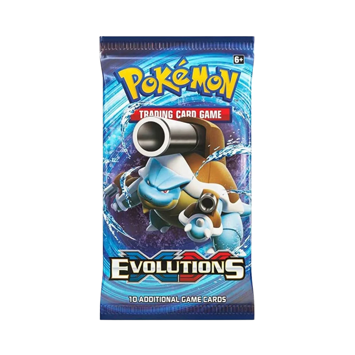 Evolutions Booster Pack (1) met Blastoise op de verpakking van het Pokémon Trading Card Game.