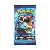 Evolutions Booster Pack (1) met Blastoise op de verpakking van het Pokémon Trading Card Game.
